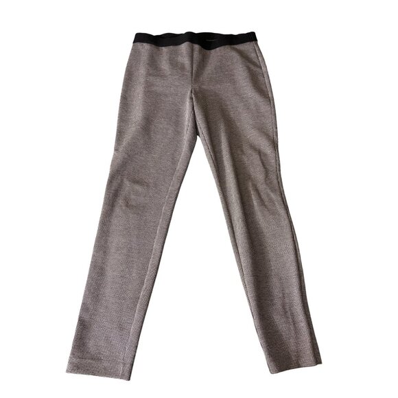 Talbots Womens Pants Size 10 Black Gray Checked Pattern Slim Fit Preppy - Picture 3 of 8